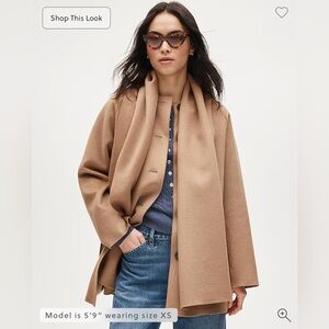 J. Crew Scarf Coat in Drapey Wool Blend